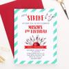 Modern Pink Paper Bowling Birthday Party Invitations, Bowling Birthday Invitations for Boys or Girls, Your choice of Quantity, Age, Info and Envelope Color view 2