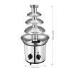 4-Tier Chocolate Fondue Fountain - Electric Stainless Steel Chocolate Melts Dipping Warmer Heated Melting Machine 3.8-Pound Capacity for Chocolate, Butter, Cheese (Silver, 4-Tier) view 2