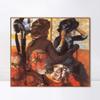 INVIN ART Framed Canvas Giclee Print Art Chez le modiste by Edgar Degas Wall Art Living Room Home Office Decorations(Wood Color Slim Frame,24"x24") view 1