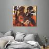 INVIN ART Framed Canvas Giclee Print Art Chez le modiste by Edgar Degas Wall Art Living Room Home Office Decorations(Wood Color Slim Frame,24"x24") view 3