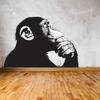 Thinking Monkey Wall Sticker - Banksy Street Art Print Waterproof Vinyl Decal Gift - Bored Chimp Thought Smart Thinker Think Mural view 3