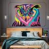 Colorful Owl Wall Sticker - Cute Bird Gift Vinyl Art Decor Decal -Cool Funny Animal Print - Love Window Fancy Pretty Unique Big Mural view 2