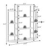 Convenience Concepts Designs2Go No Tools Wall Unit Bookshelf 47.25" - Contemporary Storage Shelves for Display, 10 Spacious Shelves for Modern Living Room, Office, Den, White view 3