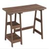 Convenience Concepts Designs2Go Trestle Desk 47" - Modern Desk or Vanity with Shelves, for Office, Dorm, Living Room, Cappuccino view 1