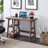 Convenience Concepts Designs2Go Trestle Desk 47" - Modern Desk or Vanity with Shelves, for Office, Dorm, Living Room, Cappuccino view 2
