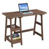 Convenience Concepts Designs2Go Trestle Desk 47" - Modern Desk or Vanity with Shelves, for Office, Dorm, Living Room, Cappuccino view 4