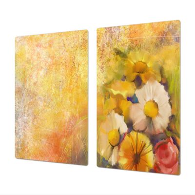 GIGANTIC Cooktop Cover - Glass Kitchen Board; SINGLE: 80 x 52 cm (31,5 x 20,47); DOUBLE: 40 x 52 cm (15,75 x 20,47); Images Series DD05A