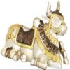 Exotic India Nandi - The Vehicle of Lord Shiva - Brass Statue - Color Brown Silver Gold Color view 1