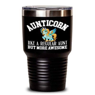 Aunticorn Tumbler Mug Unicorn Aunt Gift For Birthday Appreciation Thank You Funny Coffee Comment Tea Cup For Women