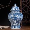 Antique Porcelain Vase Blue and White Ceramic Flower Vase Temple Jar Vase Hand Made China Ming Style for Home Decoration Living Room-c H37cmxw22cm view 2