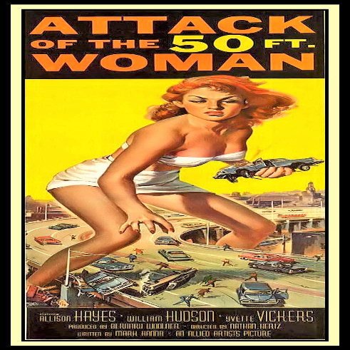 Attack of The 50 ft. Woman Classic Movie Poster Magnetic Canvas Print Fridge Magnet 7x17 Large