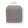 REDEARTH Cube Hand Knitted Pouf - Foot Stool Ottoman - Cord Boho Pouffe - Poof Accent Stuffed Table or Footrest for Living Room - Nursery - Bedroom - Patio - 100% Cotton (16" x 16" x 16") - Taupe view 3