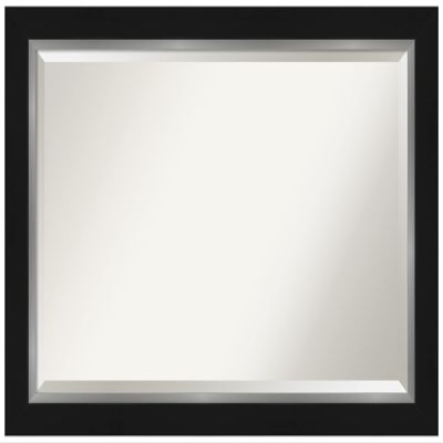 Amanti Art Black Bathroom Mirror for Over Sink, 29x41 Eva Black Silver Rectangle Vanity Mirror, Large Modern Frame, Hangs Horizonally and Vertically, Bathroom Wall Decor, Beveled Edge