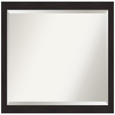 Amanti Art Brown Bathroom Mirror for Over Sink, 28x40 Furniture Espresso Narrow Rectangle Vanity Mirror, Large Casual Frame, Hangs Horizonally and Vertically, Bathroom Wall Decor, Beveled Edge