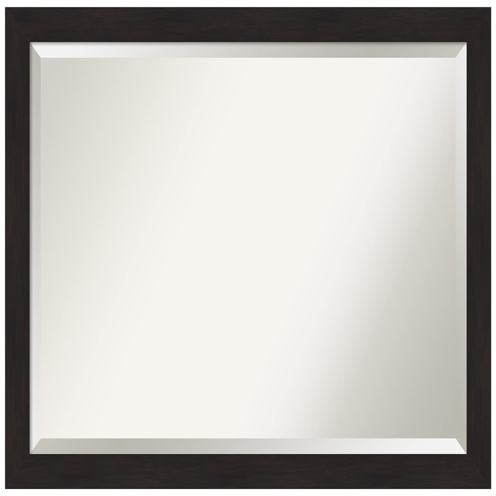 Amanti Art Brown Bathroom Mirror for Over Sink, 28x40 Furniture Espresso Narrow Rectangle Vanity Mirror, Large Casual Frame, Hangs Horizonally and Vertically, Bathroom Wall Decor, Beveled Edge
