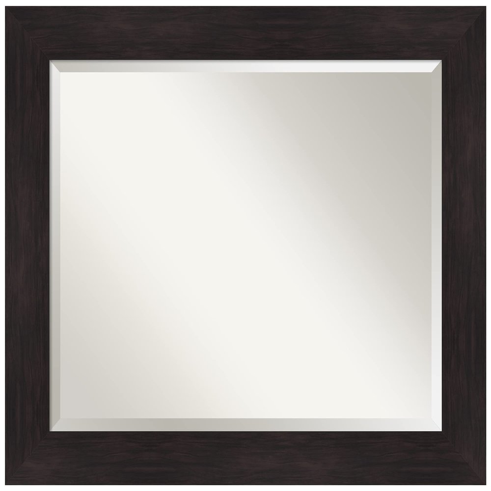 Amanti Art Brown Bathroom Mirror for Over Sink, 28x34 Furniture Espresso Rectangle Vanity Mirror, Large Casual Frame, Hangs Horizonally and Vertically, Bathroom Wall Decor, Beveled Edge