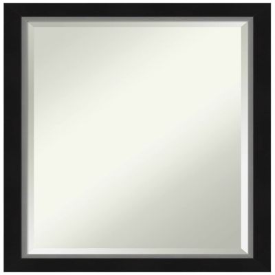 Amanti Art Black Bathroom Mirror for Over Sink, 27x21 Eva Black Silver Narrow Rectangle Vanity Mirror, Medium Modern Frame, Hangs Horizonally and Vertically, Bathroom Wall Decor, Beveled Edge