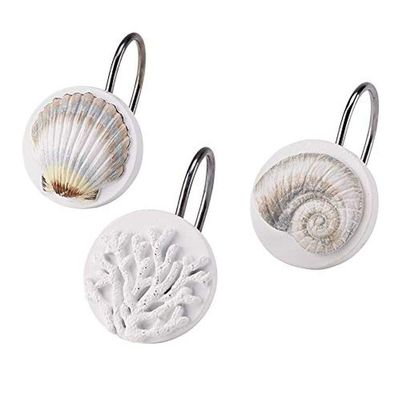 Avanti Linens - Shower Hooks, Sealife Inspired Bathroom Decor, Set of 12 (Destin Collection)