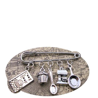 Brooch Cook Lover Bake Lover Cook Book Cupcake Spoon Mixer Machine pan Baking pin