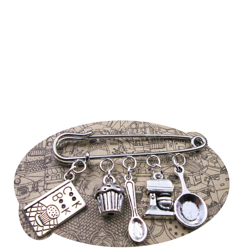 Brooch Cook Lover Bake Lover Cook Book Cupcake Spoon Mixer Machine pan Baking pin