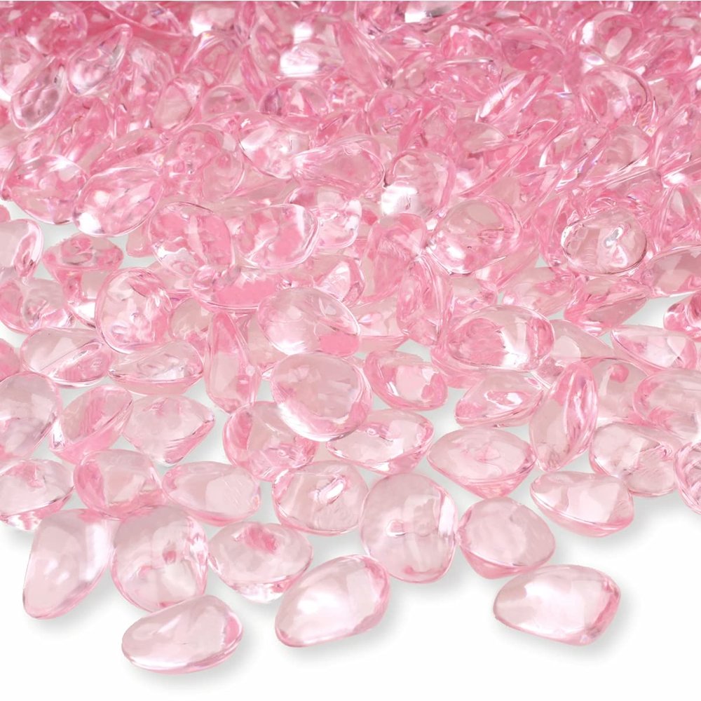 PMLAND 370 Pcs Soft Pink Acrylic Stones, 16mm Marbles for Vase Fillers