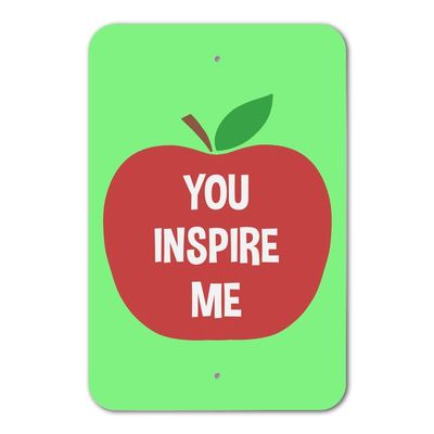 GRAPHICS & MORE You Inspire Me Teacher Apple Home Business Office Sign