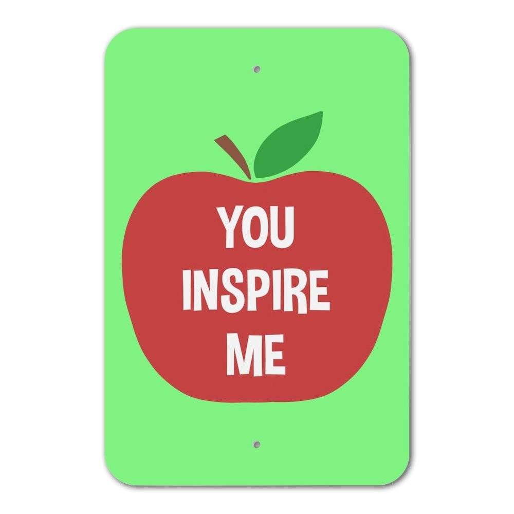 GRAPHICS & MORE You Inspire Me Teacher Apple Home Business Office Sign