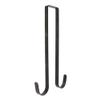 Norgail 15 Inches Metal Double Wreath Hanger Over The Door Large Double Door Wreath Hook for Christmas Wreath Front Door Hanger - Holds 2 Wreaths with 2 Sided Hanger Sturdy Black view 1