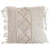 18'' Handwoven Macrame Rope Throw Pillow Cover Case Tassel Knitted Decorative Square Cushion Case Pillowcase for Sofa Bedroom Car Couch Chair,Bohemian Style Home Decor view 1