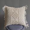18'' Handwoven Macrame Rope Throw Pillow Cover Case Tassel Knitted Decorative Square Cushion Case Pillowcase for Sofa Bedroom Car Couch Chair,Bohemian Style Home Decor view 4