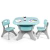 Costzon Kids Table and Chair Set, 3 Piece Activity Table w/Detachable Toy Storage Bins & 2 Chairs for Children Reading Art Craft, Strong Bearing Capacity, Lightweight for Toddler, Green view 1