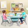 Costzon Kids Table and Chair Set, 3 Piece Activity Table w/Detachable Toy Storage Bins & 2 Chairs for Children Reading Art Craft, Strong Bearing Capacity, Lightweight for Toddler, Green view 2