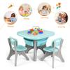 Costzon Kids Table and Chair Set, 3 Piece Activity Table w/Detachable Toy Storage Bins & 2 Chairs for Children Reading Art Craft, Strong Bearing Capacity, Lightweight for Toddler, Green view 3