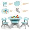 Costzon Kids Table and Chair Set, 3 Piece Activity Table w/Detachable Toy Storage Bins & 2 Chairs for Children Reading Art Craft, Strong Bearing Capacity, Lightweight for Toddler, Green view 4