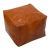 ArtOuarzazate Moroccan Square Poufs Handmade - Comfortable Ottoman & Footrest - Natural Brown (UNSTUFFED.) view 1