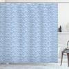 Ambesonne Fish Scale Shower Curtain, Traditional Wave Design Hand Drawn Style Watercolor Illustration, Cloth Fabric Bathroom Decor Set with Hooks, 69" W x 70" L, Navy Blue and White view 1