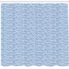 Ambesonne Fish Scale Shower Curtain, Traditional Wave Design Hand Drawn Style Watercolor Illustration, Cloth Fabric Bathroom Decor Set with Hooks, 69" W x 70" L, Navy Blue and White view 2