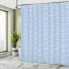 Ambesonne Fish Scale Shower Curtain, Traditional Wave Design Hand Drawn Style Watercolor Illustration, Cloth Fabric Bathroom Decor Set with Hooks, 69" W x 70" L, Navy Blue and White view 4