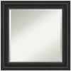 Amanti Art Black Bathroom Mirror for Over Sink, 26x26 Ridge Black Square Vanity Mirror, Medium Traditional Frame, Hangs Horizonally and Vertically, Bathroom Wall Decor, Beveled Edge view 1