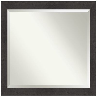Amanti Art Brown Bathroom Mirror for Over Sink, 35x45 Rustic Plank Espresso Rectangle Vanity Mirror, X-Large Country Rustic Frame, Hangs Horizonally and Vertically, Bathroom Wall Decor, Beveled Edge