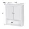Spirich Bathroom Cabinet Wall Mounted with Doors, Wood Hanging Cabinet with Doors and Shelves Over The Toilet, Bathroom Wall Cabinet White view 3