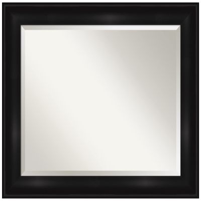 Amanti Art Black Bathroom Mirror for Over Sink, 28x34 Grand Black Rectangle Vanity Mirror, Large Casual Frame, Hangs Horizonally and Vertically, Bathroom Wall Decor, Beveled Edge