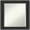 Amanti Art Black Bathroom Mirror for Over Sink, 30x24 Ridge Black Rectangle Vanity Mirror, Medium Traditional Frame, Hangs Horizonally and Vertically, Bathroom Wall Decor, Beveled Edge view 1