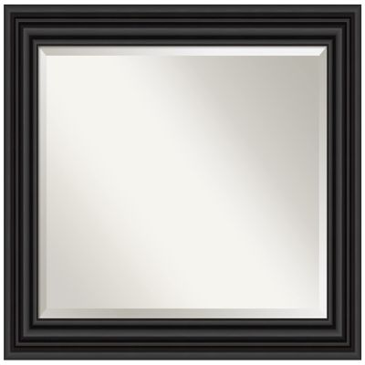 Amanti Art Black Bathroom Mirror for Over Sink, 28x34 Colonial Black Rectangle Vanity Mirror, Large Traditional Frame, Hangs Horizonally and Vertically, Bathroom Wall Decor, Beveled Edge