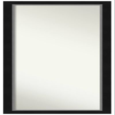 Amanti Art Black Full Length Mirror for Door, 51x17 Eva Black Silver Narrow Tall Wall Mirror Full Length, Mounted to Door or Closet Wall with no Visible Brackets, Modern Frame, Bedroom Decor