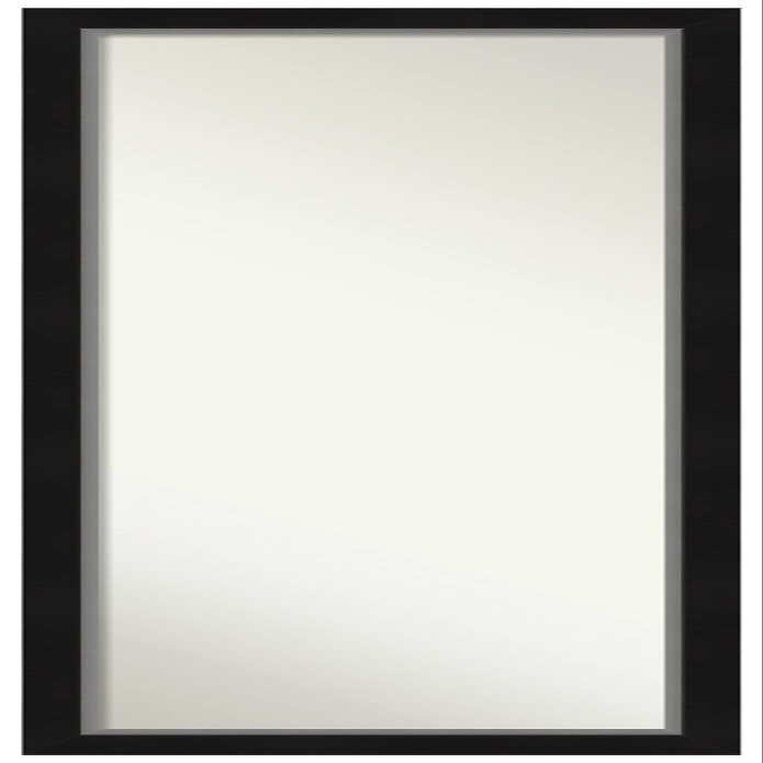 Amanti Art Black Full Length Mirror for Door, 51x17 Eva Black Silver Narrow Tall Wall Mirror Full Length, Mounted to Door or Closet Wall with no Visible Brackets, Modern Frame, Bedroom Decor