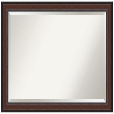Amanti Art Brown Bathroom Mirror for Over Sink, 29x41 Harvard Walnut Rectangle Vanity Mirror, Large Traditional Frame, Hangs Horizonally and Vertically, Bathroom Wall Decor, Beveled Edge