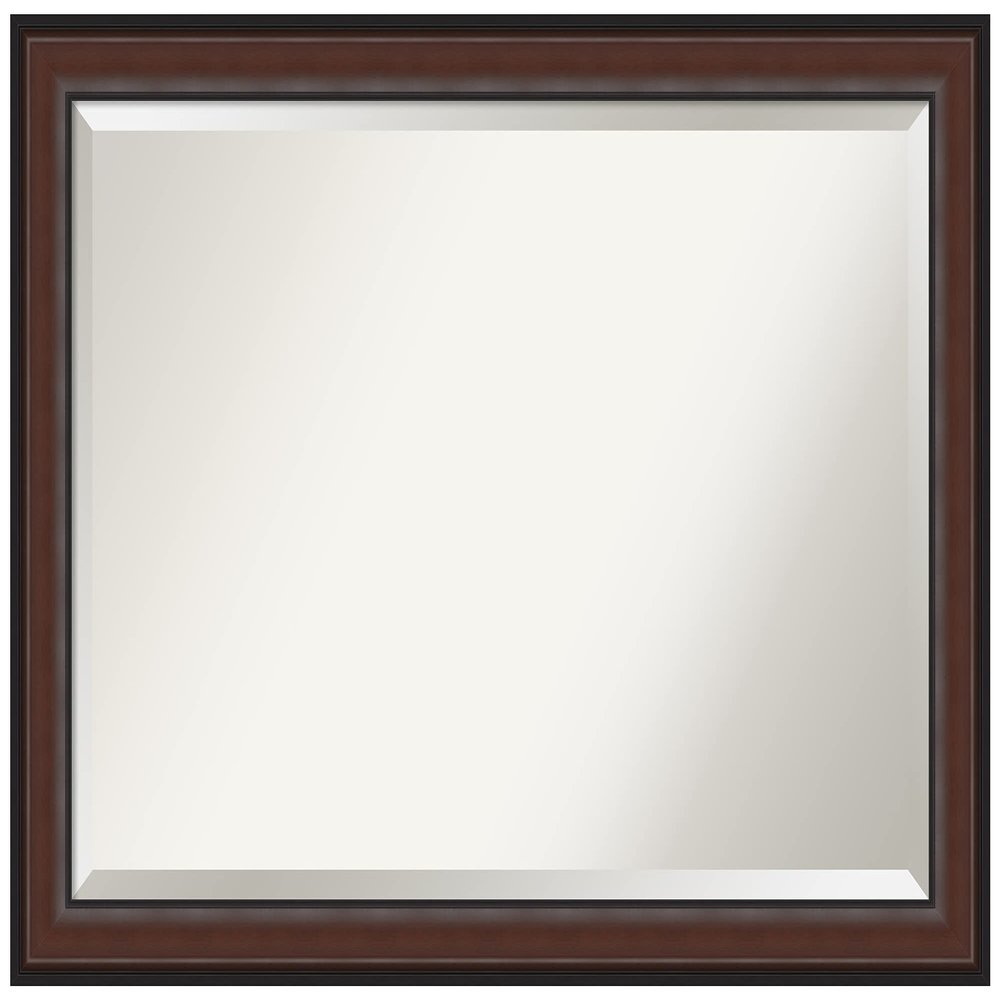 Amanti Art Brown Bathroom Mirror for Over Sink, 29x41 Harvard Walnut Rectangle Vanity Mirror, Large Traditional Frame, Hangs Horizonally and Vertically, Bathroom Wall Decor, Beveled Edge