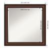 Amanti Art Brown Bathroom Mirror for Over Sink, 23x23 Yale Walnut Square Vanity Mirror, Medium Traditional Frame, Hangs Horizonally and Vertically, Bathroom Wall Decor, Beveled Edge view 4