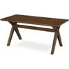 Adore Decor Lukas Mid-Century Modern Coffee Table, Wooden Living Room Furniture, Rectangle Tabletop with Cross-Stretcher Trestle Base, Walnut Brown view 1